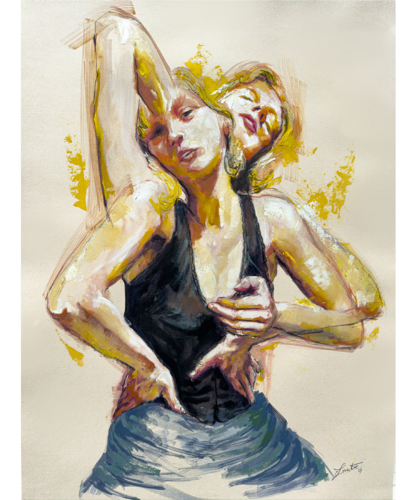 BlondeGirlPosing von Carlos Zárate, Malerei kaufen auf Select