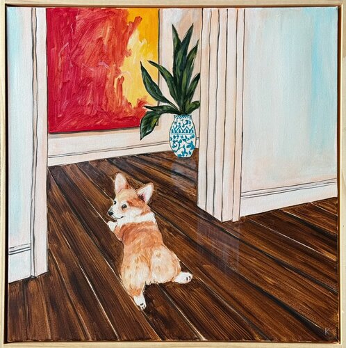 Corgi at Ease by Komal Sharma, Painting for Sale on Select