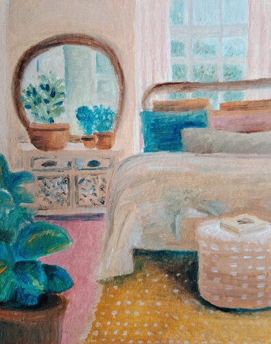 Bedroom by Laurianne Lopez, Painting for Sale on Select