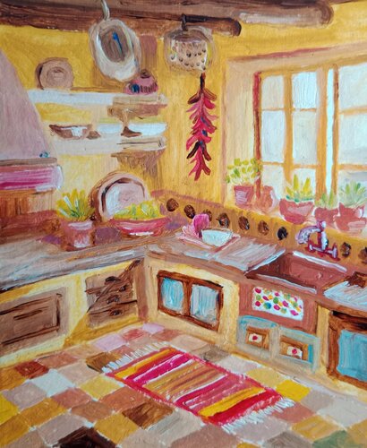 Kitchen by Laurianne Lopez, Painting for Sale on Select