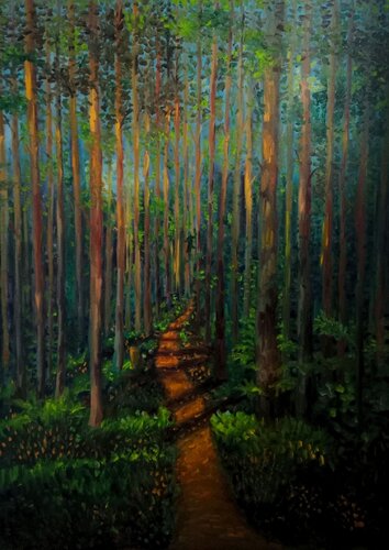 Paseo por el bosque by Laurianne Lopez, Painting for Sale on Select