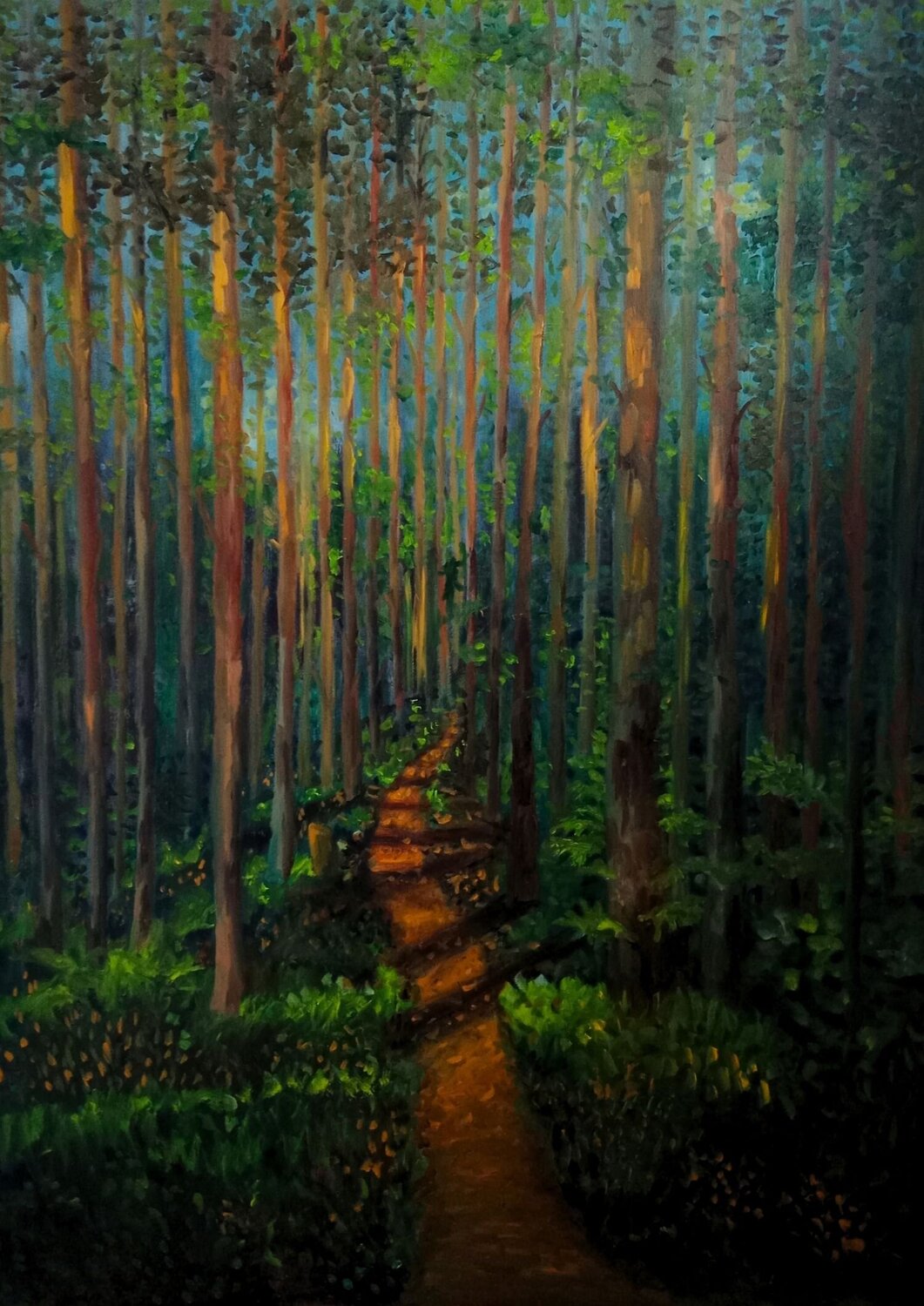 Paseo por el bosque Laurianne Lopez Original painting for sale
