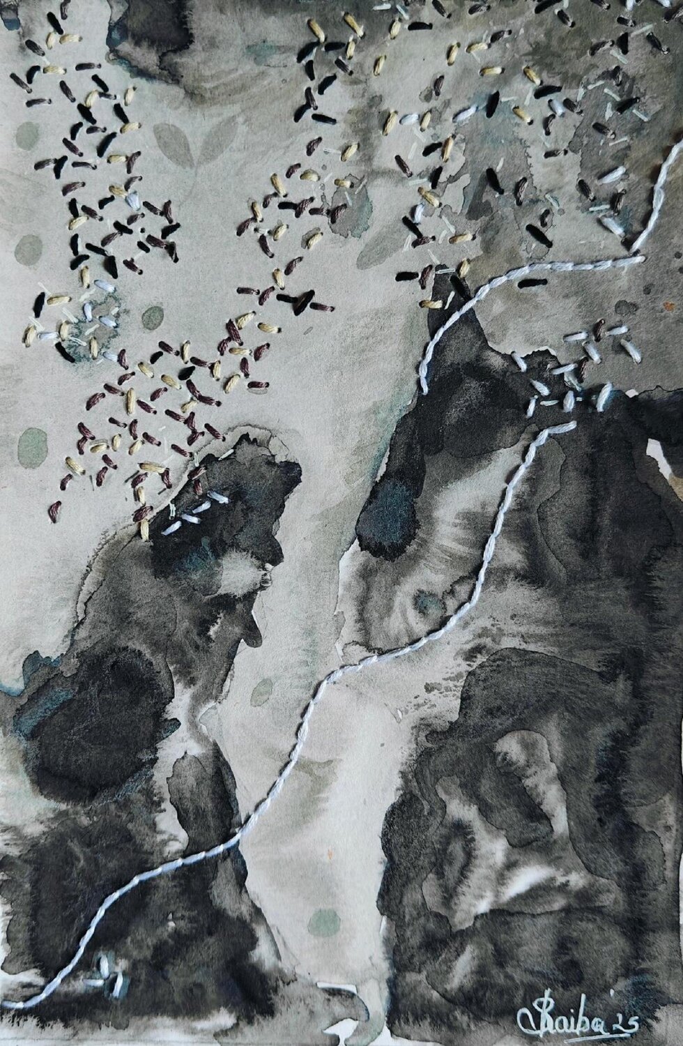 Memories 15 - Interwoven Moments Shaiba Rajesh Original painting for sale