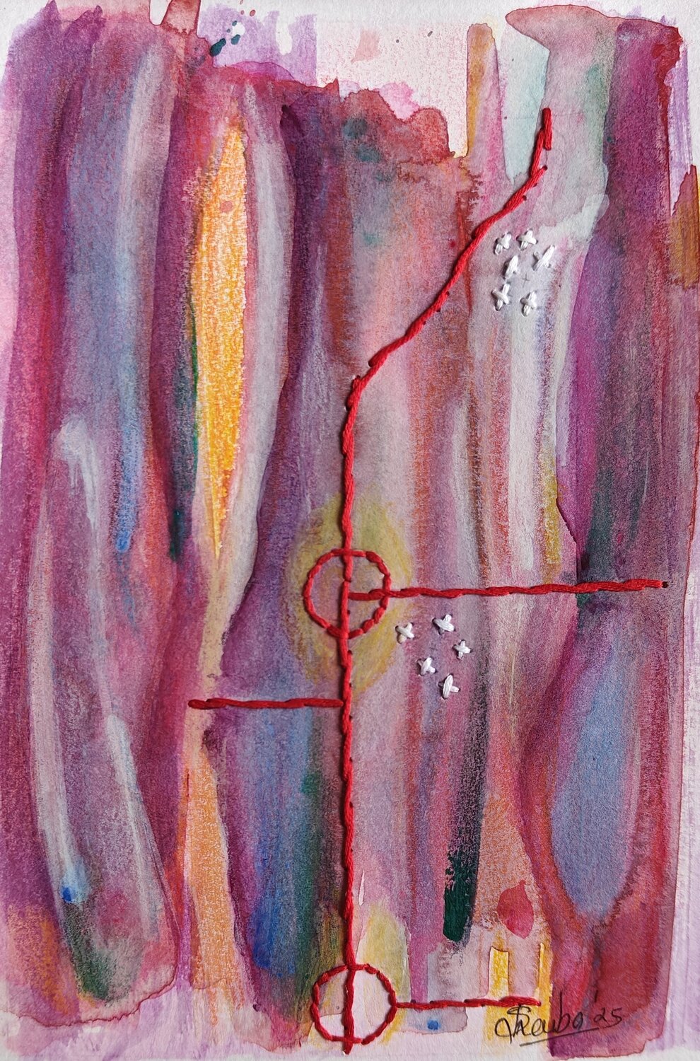 Memories 17 - Interwoven Moments Shaiba Rajesh Original painting for sale