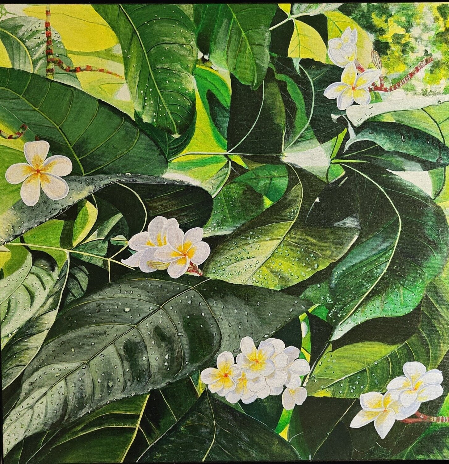Green Canopy Cascade Shaiba Rajesh Original painting for sale