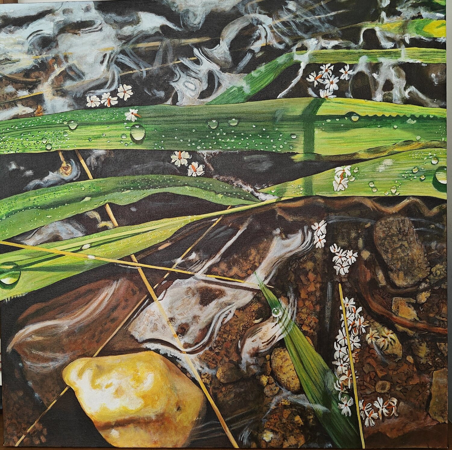 Where Water Remembers Flowers Shaiba Rajesh Original painting for sale