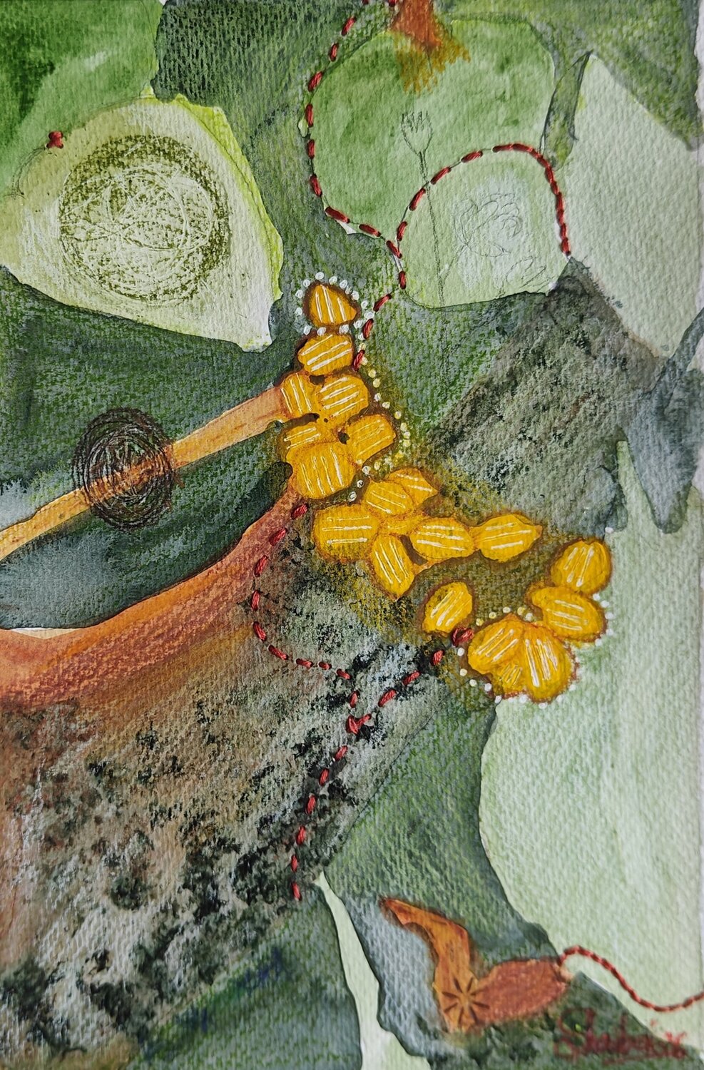 Memories 39 - Interwoven Moments Shaiba Rajesh Original painting for sale