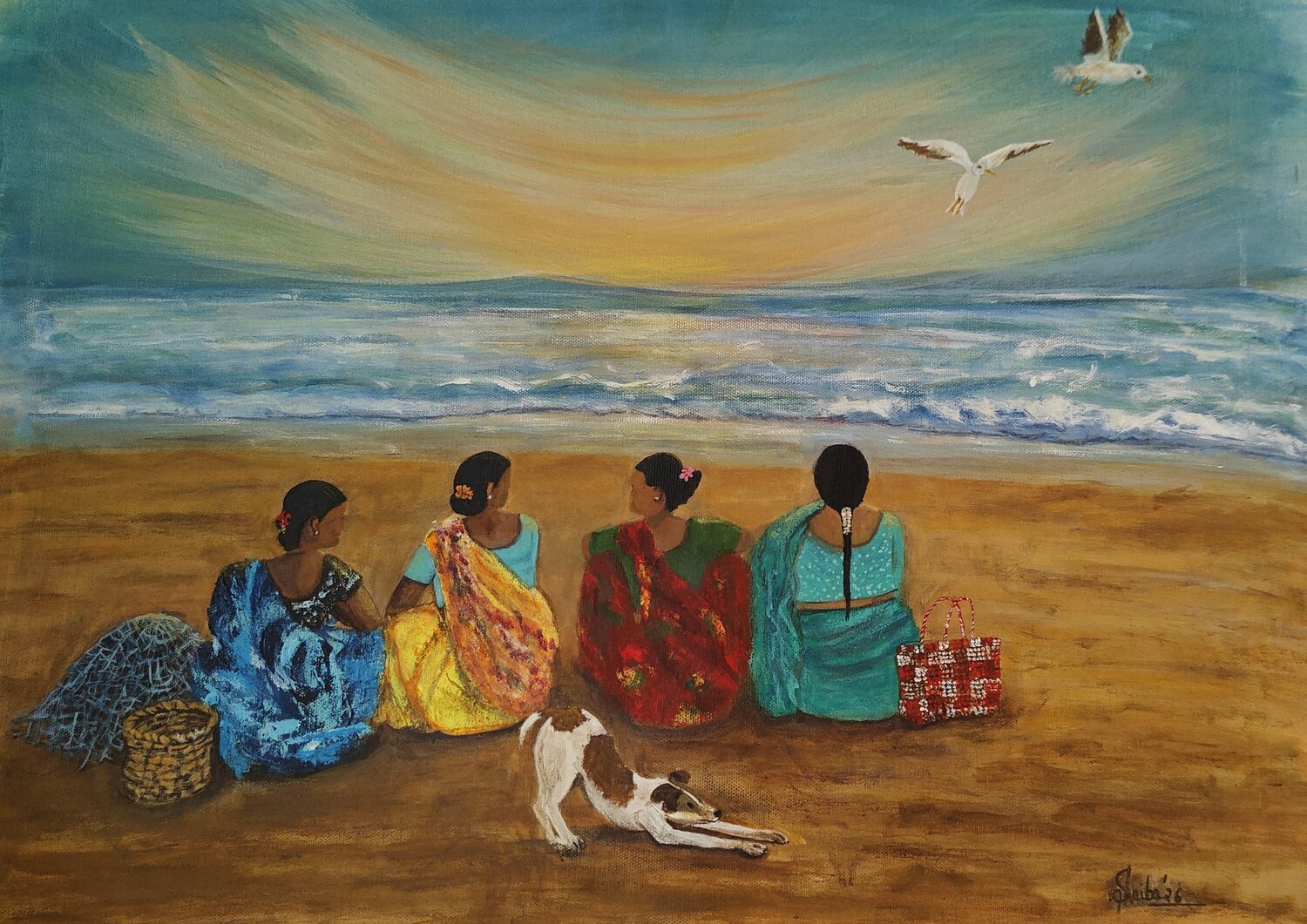 Morning together Shaiba Rajesh Original painting for sale