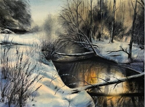 Winterstille by Annett Coumont, Painting for Sale on Select