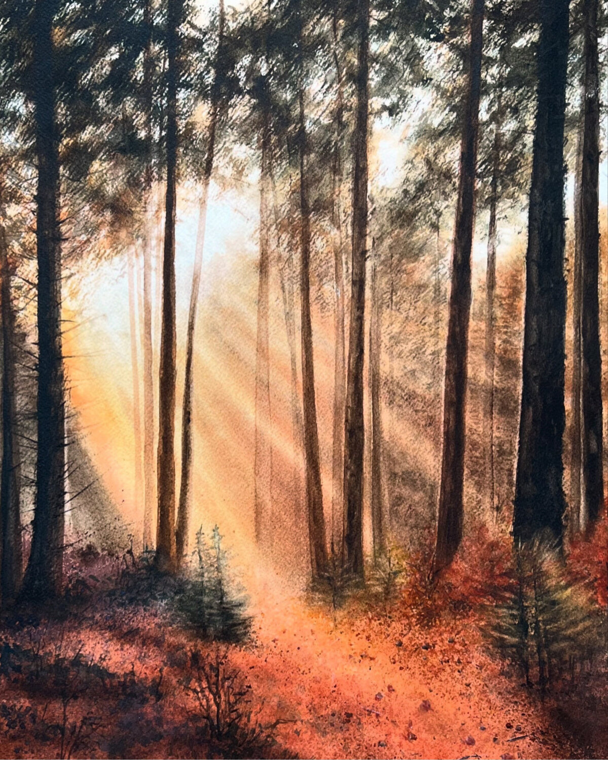 Lichtung im Herbstwald Annett Coumont Original painting for sale