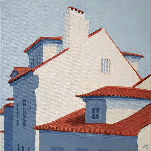 Red Rooftops of Lisbon by Daria Startseva, Painting for Sale on Select