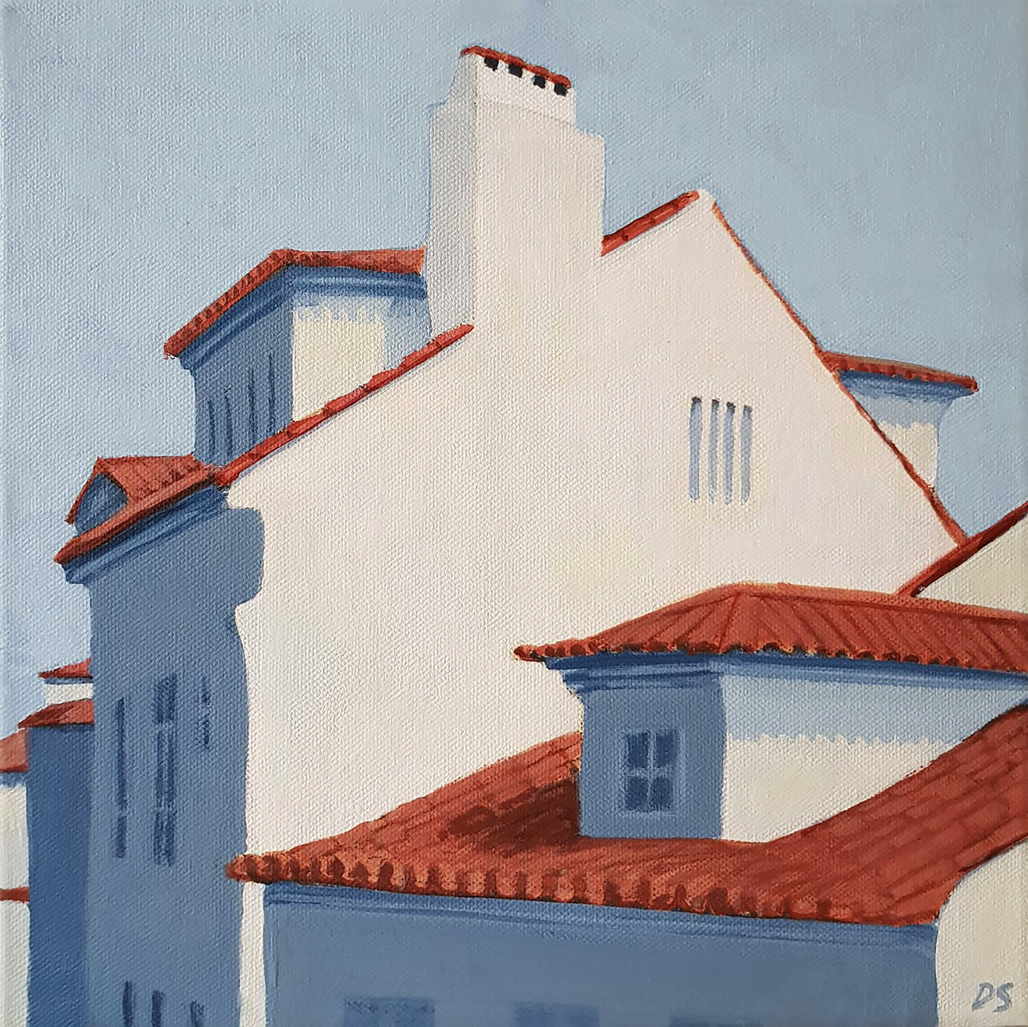 Red Rooftops of Lisbon Daria Startseva Original painting for sale