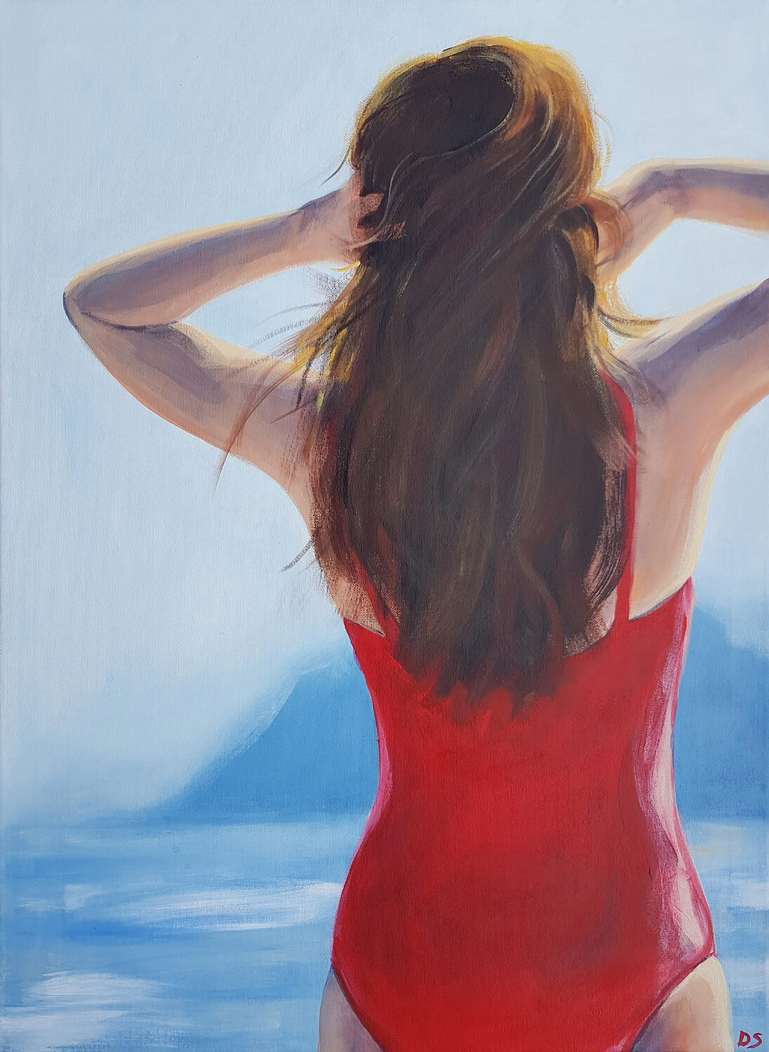 Lady in Red Daria Startseva Original painting for sale
