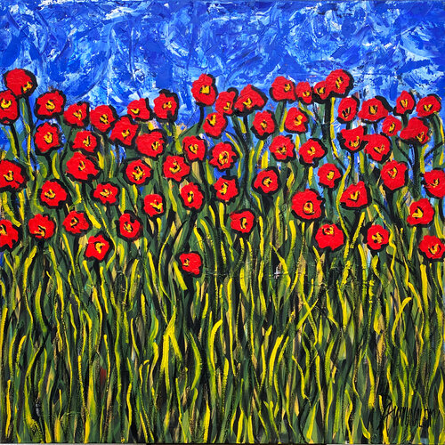 Champ de coquelicots by Alexander Wyhnalek, Painting for Sale on Select