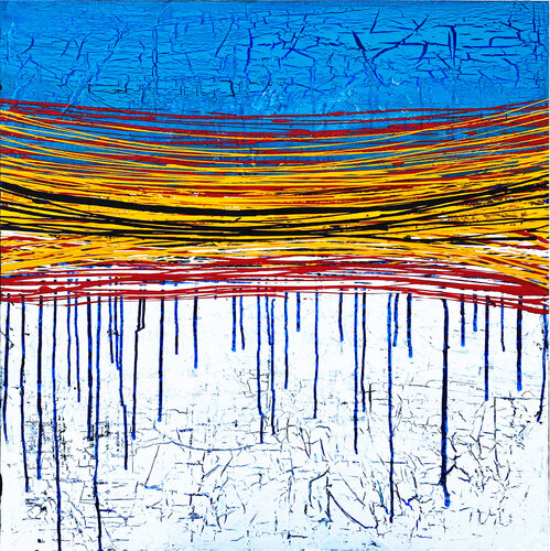 Turquoise et blanc by Alexander Wyhnalek, Painting for Sale on Select