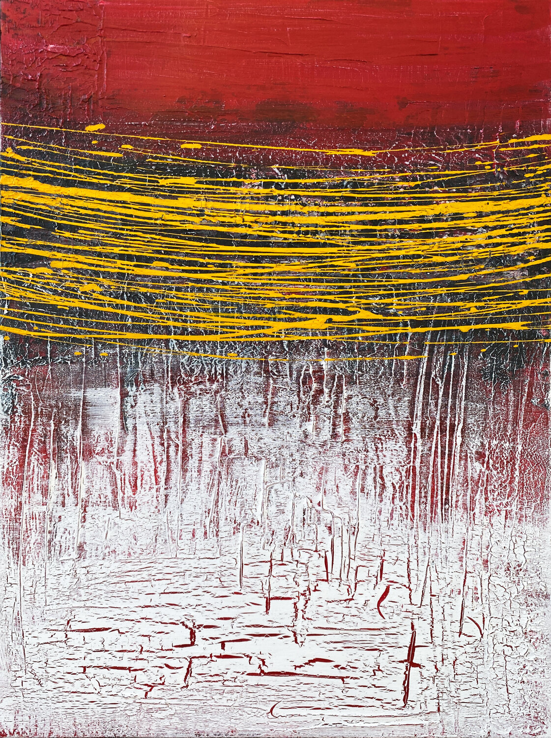 Lignes sur Noir Alexander Wyhnalek Original painting for sale