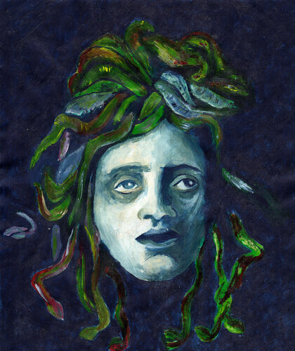Das Haupt der Medusa (nach Böcklin) by Marcel van Beek, Painting for Sale on Select