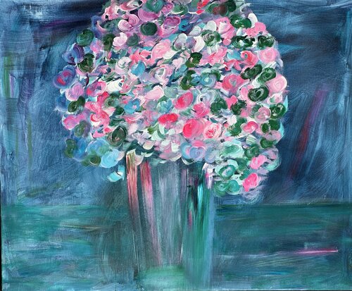 Flowers • Bloom Heart Explosion • by Margitta Mikus, Painting for Sale on Select