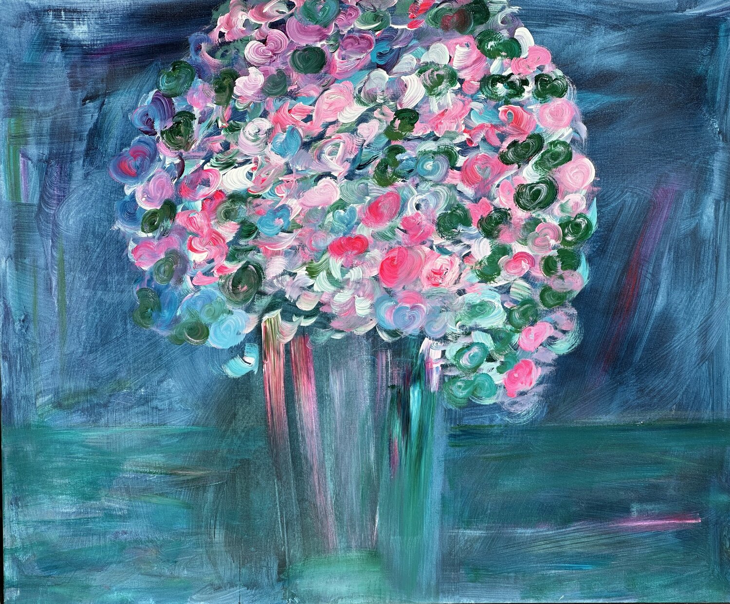 Flowers • Bloom Heart Explosion • Margitta Mikus Original painting for sale