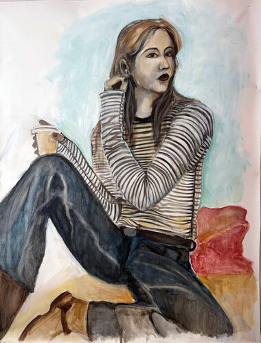 Coffee and boots by Gina Axlund, Painting for Sale on Select