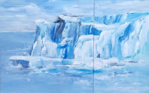 Diptychon-Eisberg by Monika Lehmann, Painting for Sale on Select