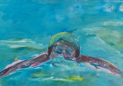 Schwimmer by Monika Lehmann, Painting for Sale on Select