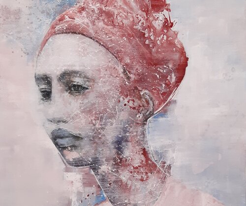 Porträt einer Unbekannten - Face #148 by Monika Lehmann, Painting for Sale on Select