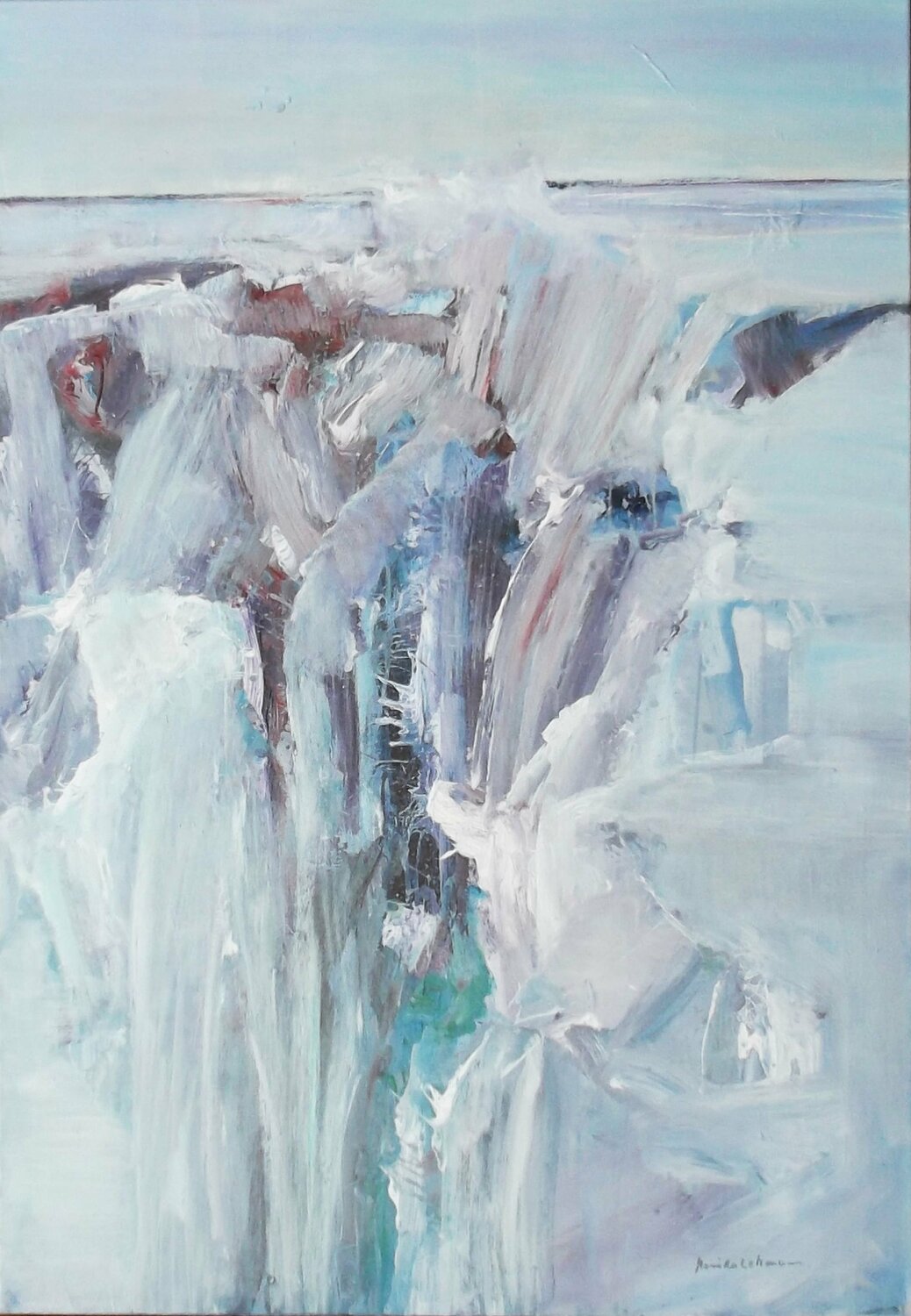 Eisige Kälte - Gletscherspalt #3 Monika Lehmann Original painting for sale