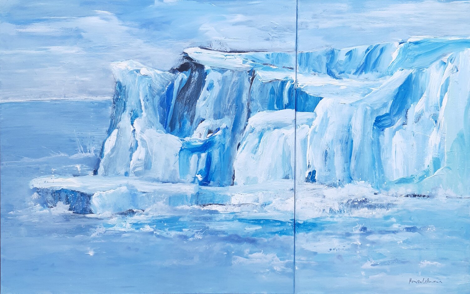 Diptychon-Eisberg Monika Lehmann Original painting for sale
