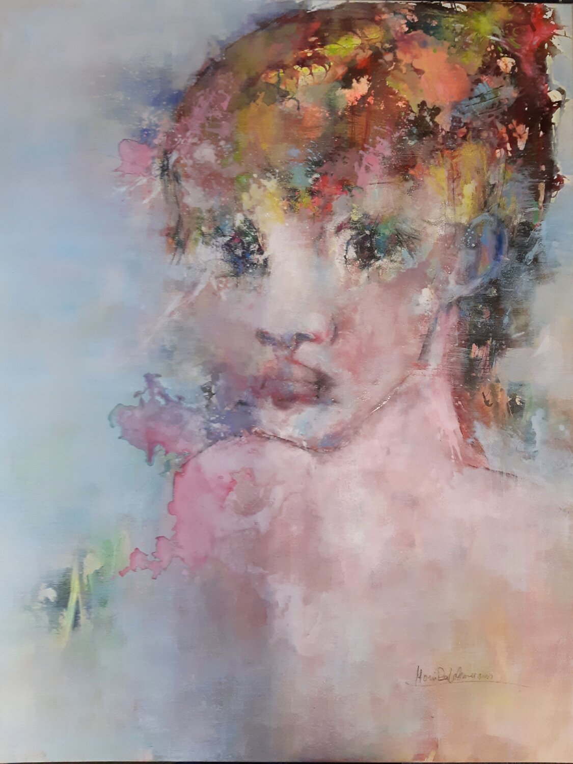 Die Schöne - Werkreihe FACE _ #91 - Monika Lehmann Original painting for sale