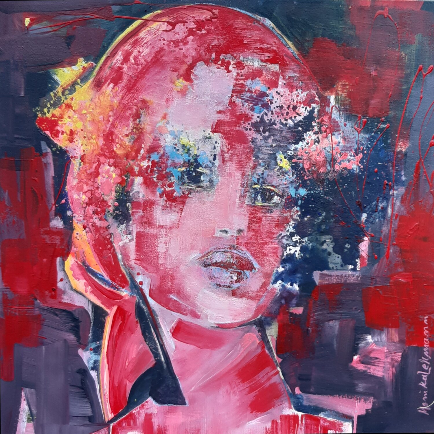 Flower - Face #151 Monika Lehmann Original painting for sale