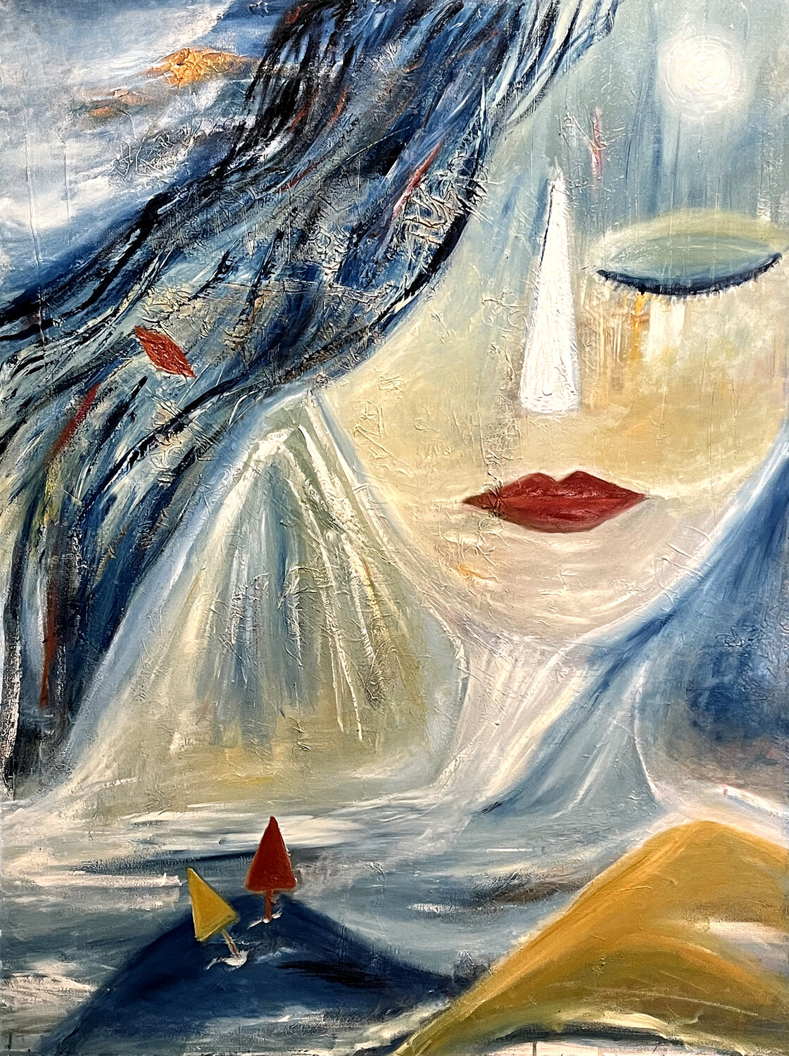 Silent Face Wei Xue Original painting for sale
