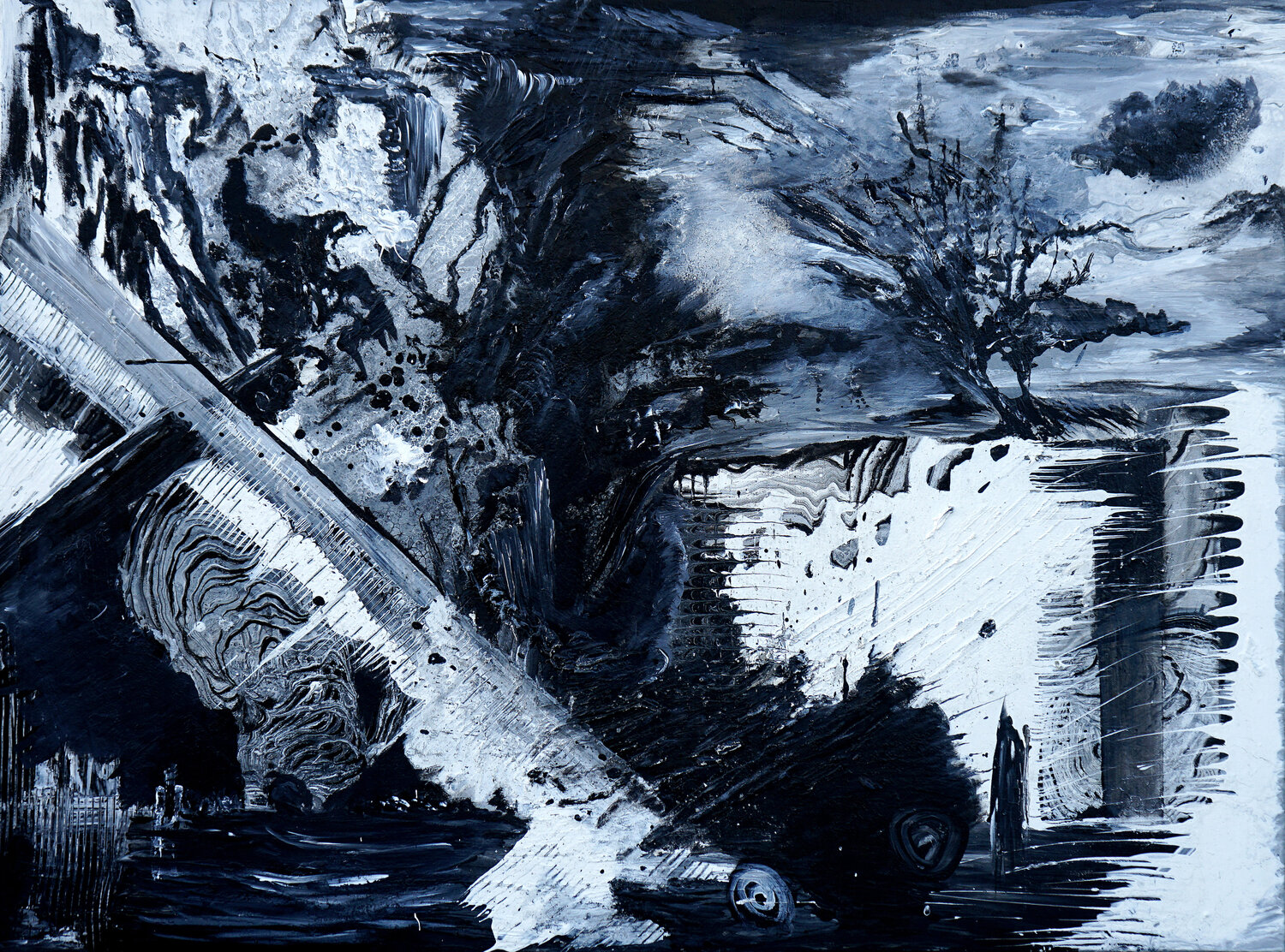 Parallel Dreams Serial - Black and White Wei Xue Original painting for sale