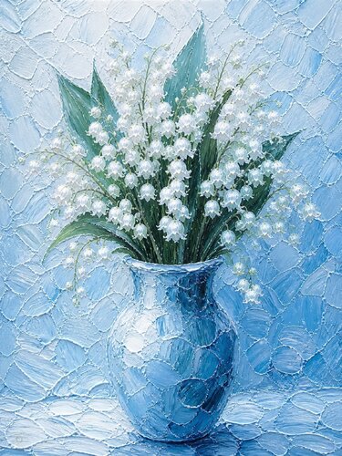 💙Silent Bloom – Blue Vessel by José VINCENT — JozeXart, Painting for Sale on Select