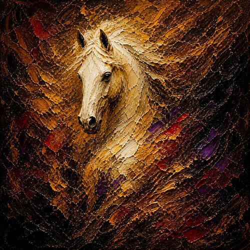 🐎 Aurum Equus II — Émergence by José VINCENT — JozeXart, Painting for Sale on Select