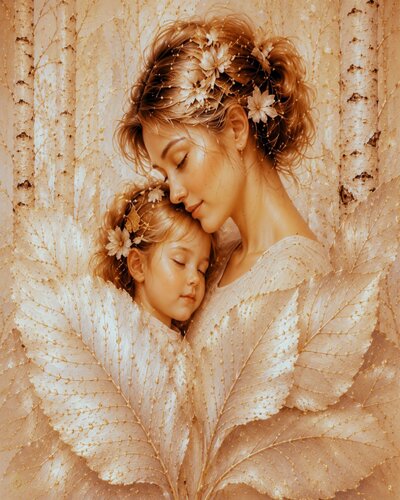 Mother's Day — Silent Tenderness by José VINCENT — JozeXart, Painting for Sale on Select