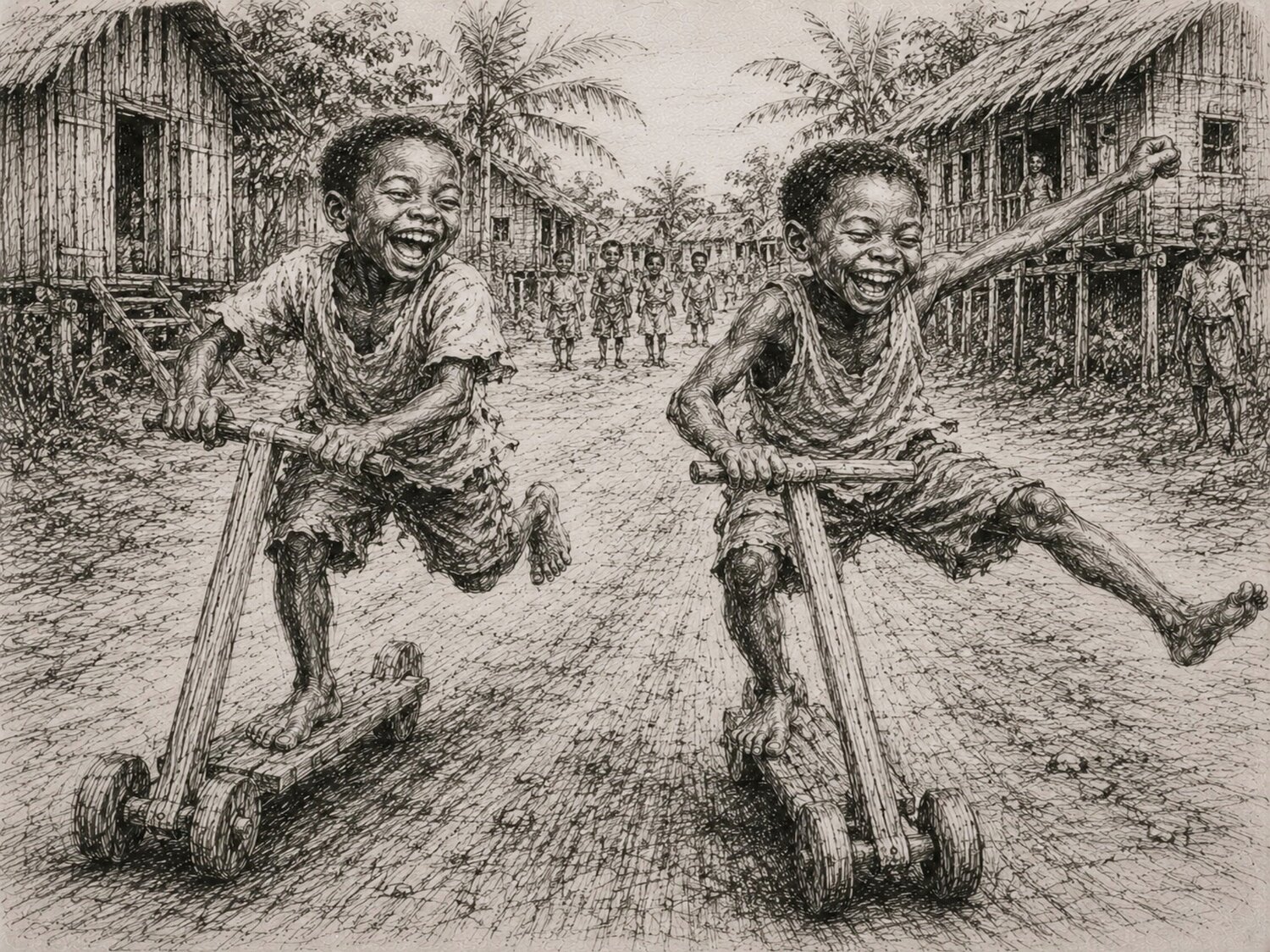 Nos moteurs étaient en bois José VINCENT — JozeXart Drawing for sale