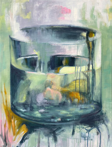 Et glas vand nr. 24 (A glas of water 24) by Stine Lindborg, Painting for Sale on Select