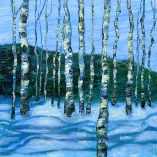 I skoven 9 (In the forest 9) by Stine Lindborg, Painting for Sale on Select