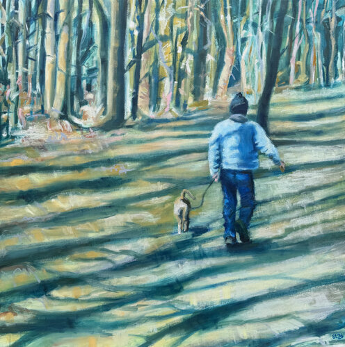 I skoven 1 (In the forest 1) by Stine Lindborg, Painting for Sale on Select