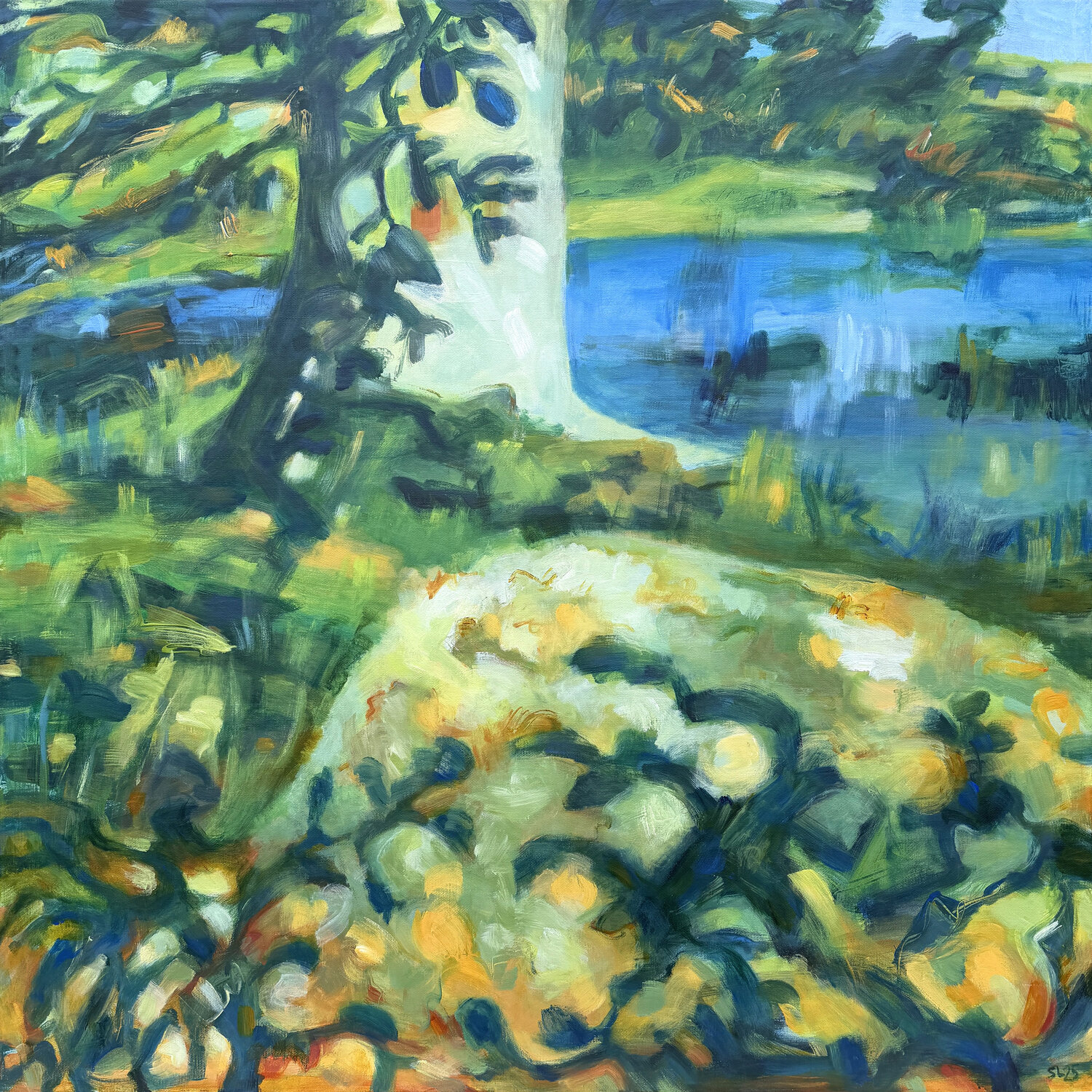 I skoven 8 (In the forest 8) Stine Lindborg Original painting for sale