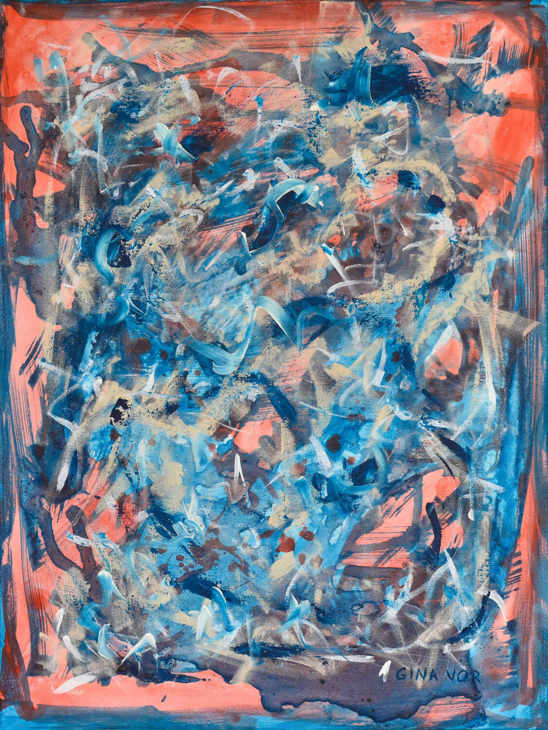 Aqua 3 Gina Vor Original painting for sale