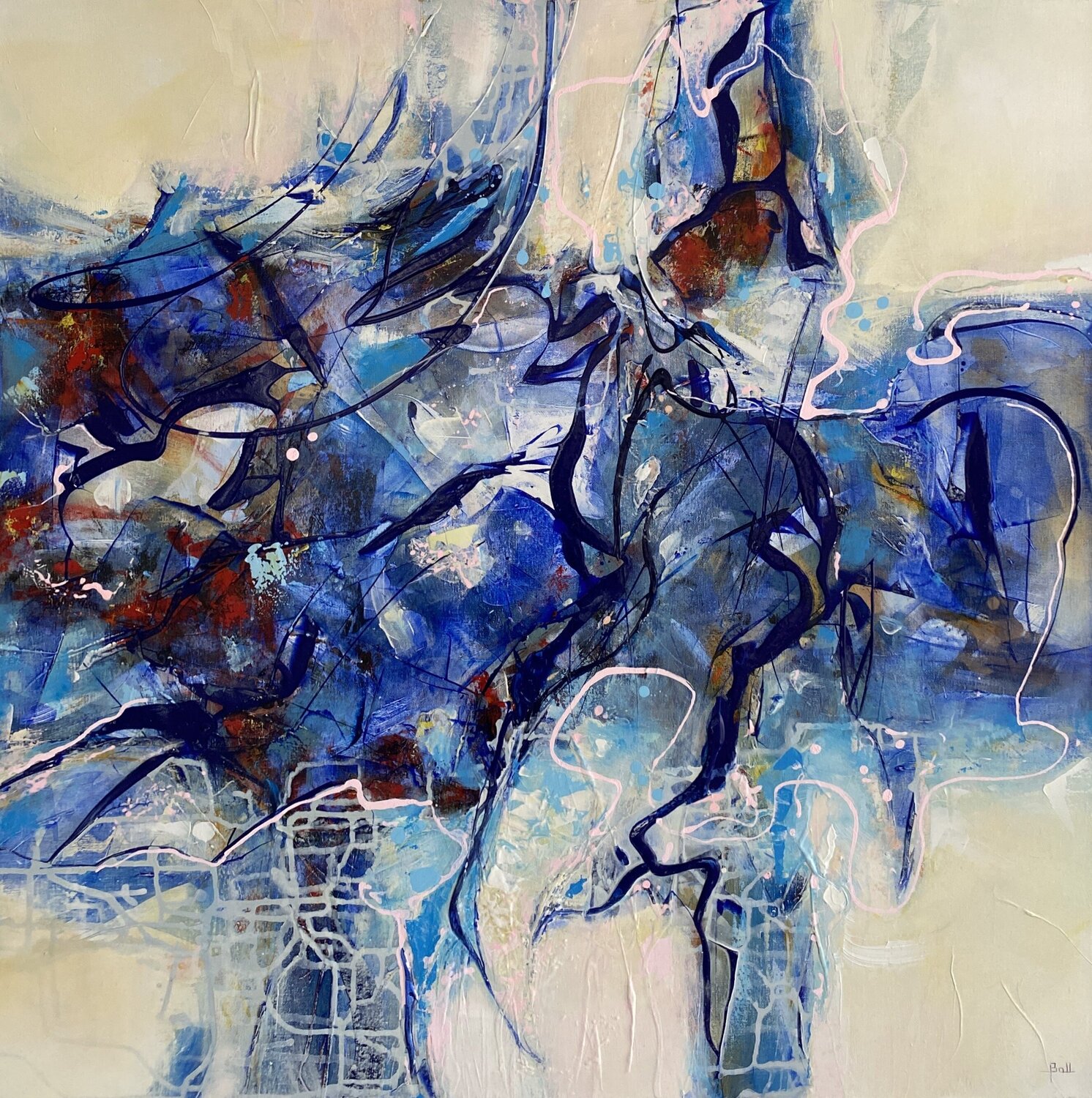 Traversées Véronique Ball Original painting for sale