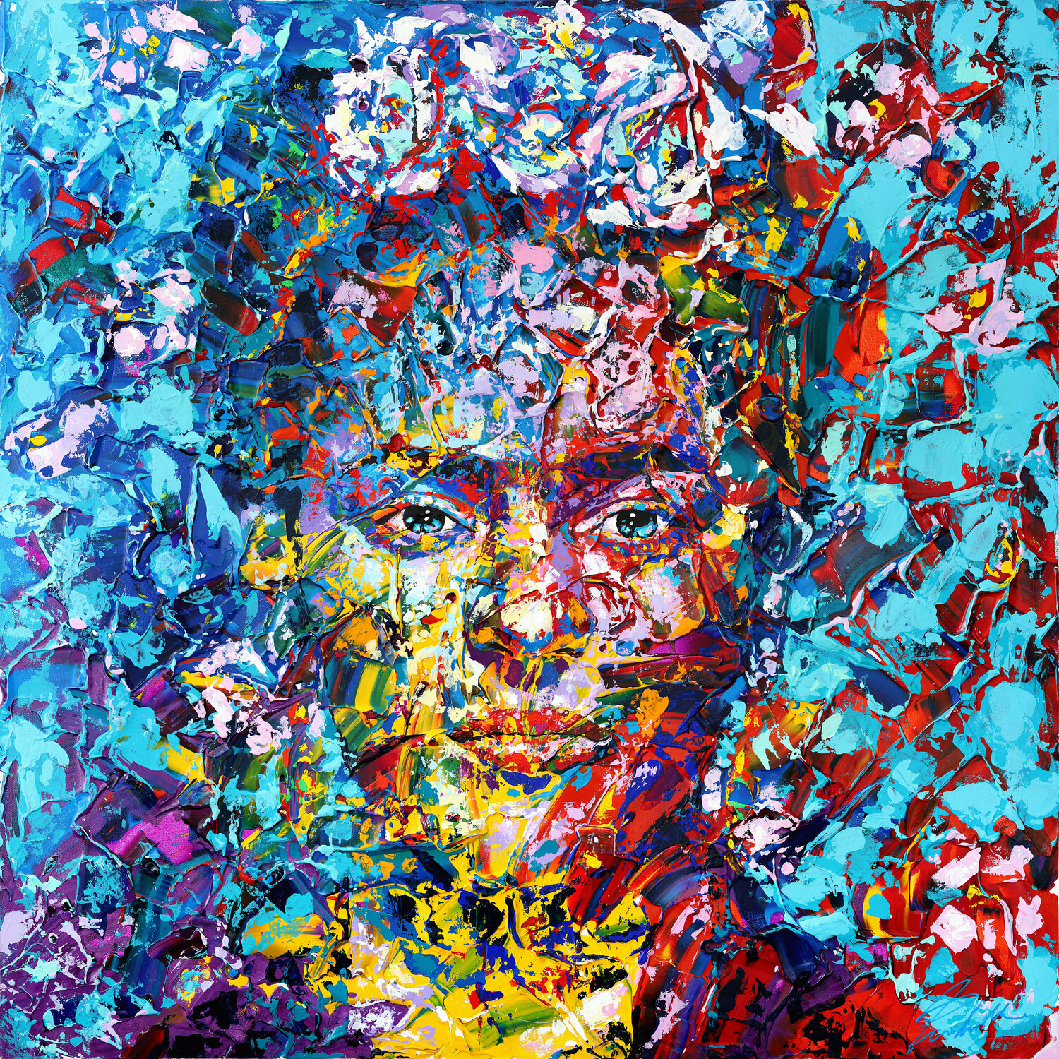 Flower lady Tadaomi Kawasaki Original painting for sale