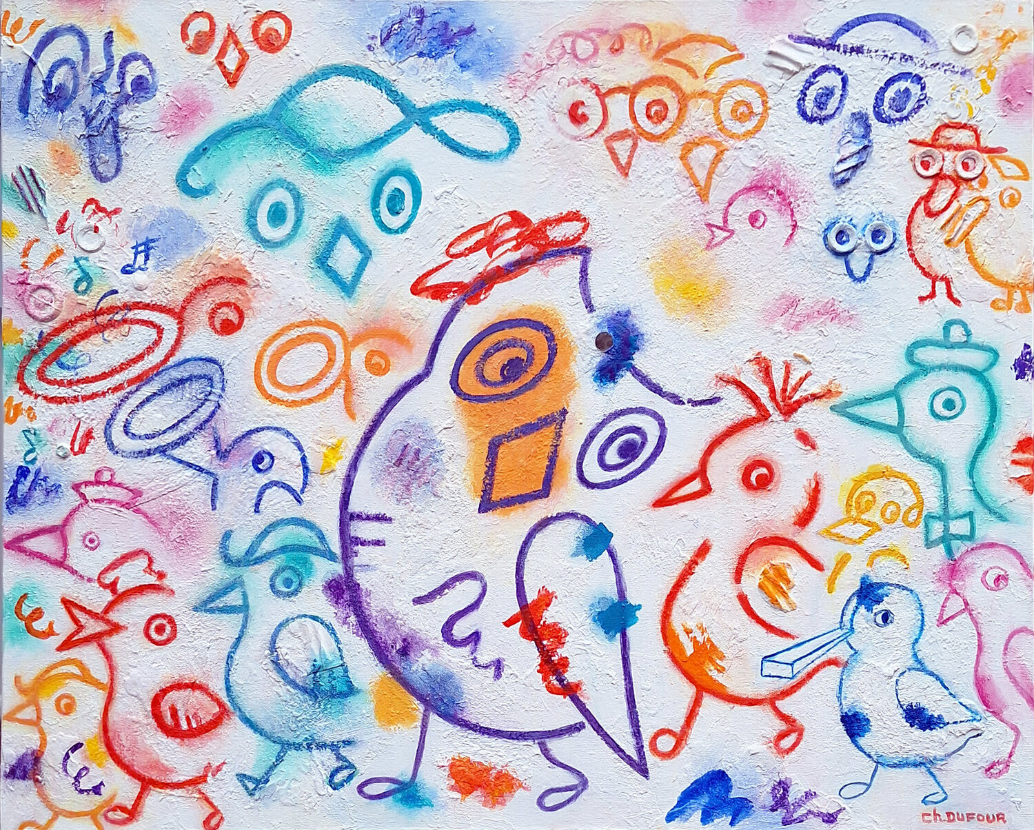 DEFILE D'UNE STAR Chantal DUFOUR Original painting for sale