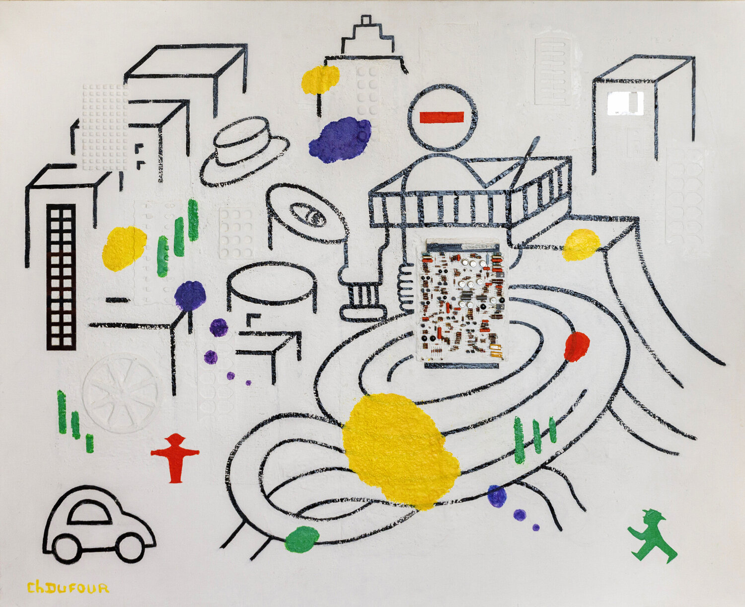 CONNEXIONS URBAINES Chantal DUFOUR Original painting for sale