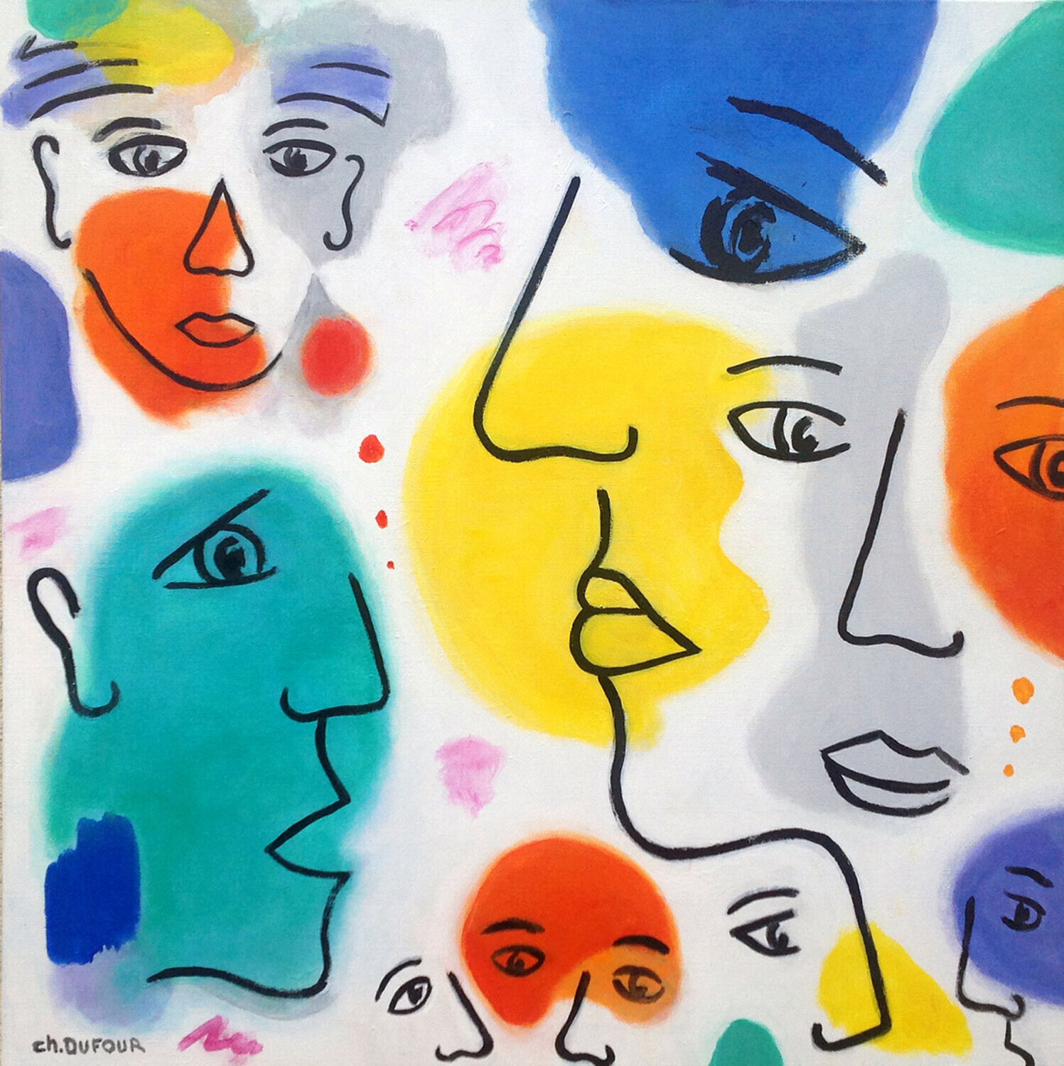 HUMANITES Chantal DUFOUR Original painting for sale