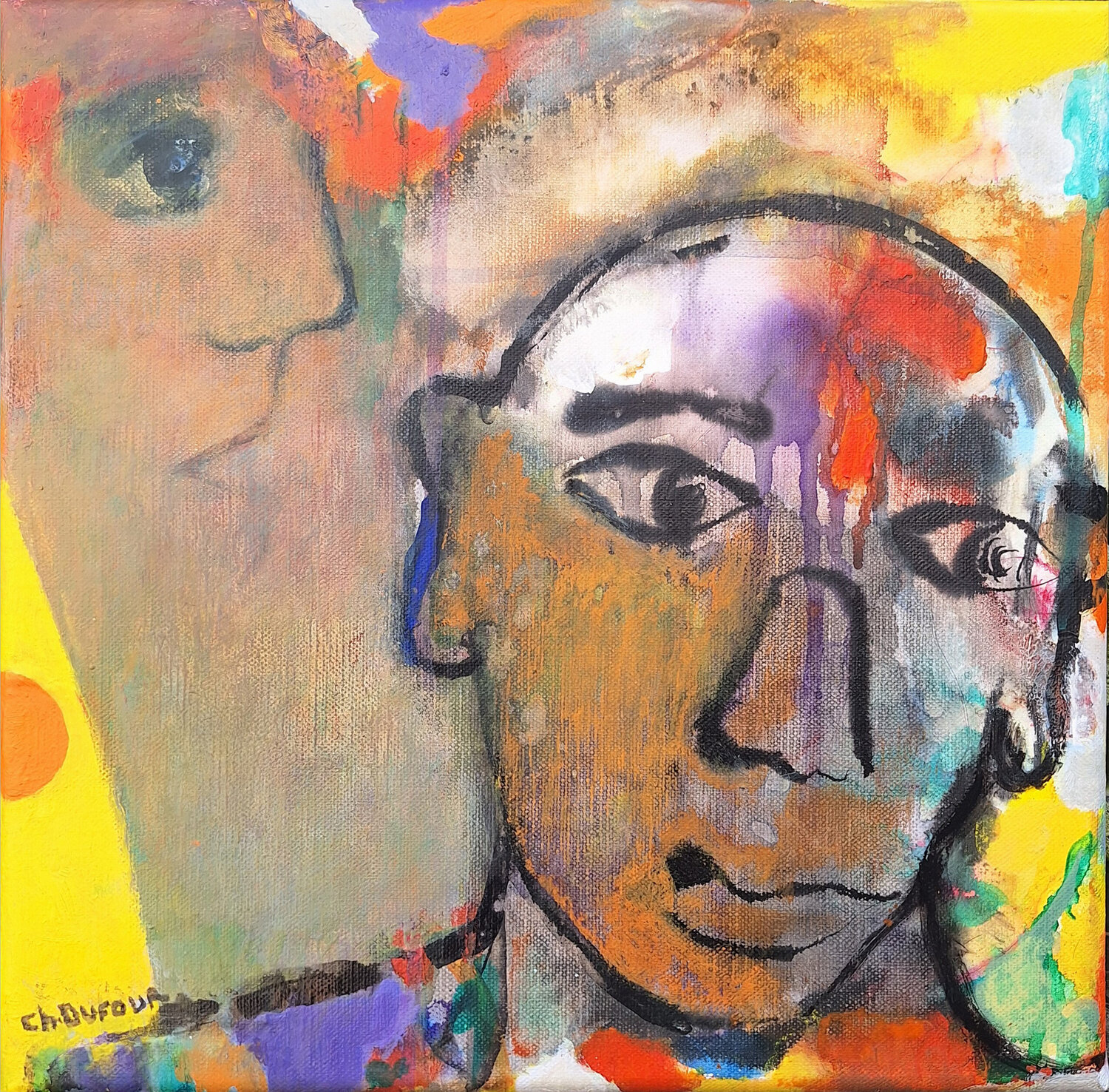 NOTRE MAISON BRÛLE Chantal DUFOUR Original painting for sale