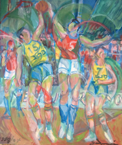 La Pallacanestro - Maccabi Tel-Aviv by Daniel Schinasi, Painting for Sale on Select