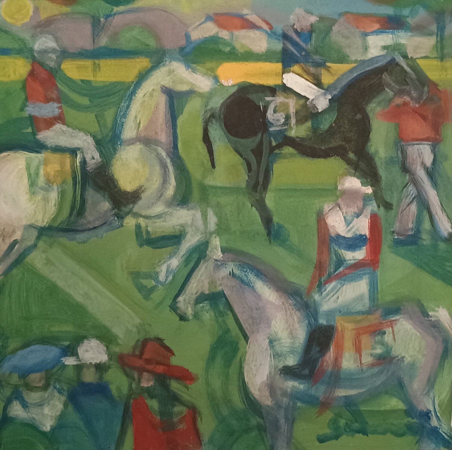 Etude de l hippodrome (Study for racecourse) Daniel Schinasi Original painting for sale